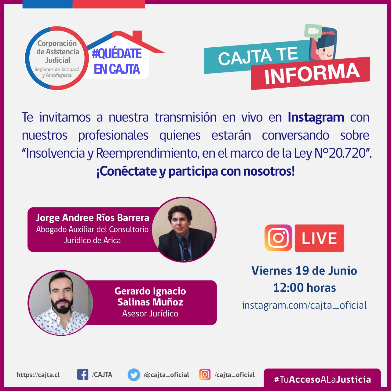 Este viernes 19 de junio en Instagram en Vivo:  “Insolvencia y Reemprendimiento”