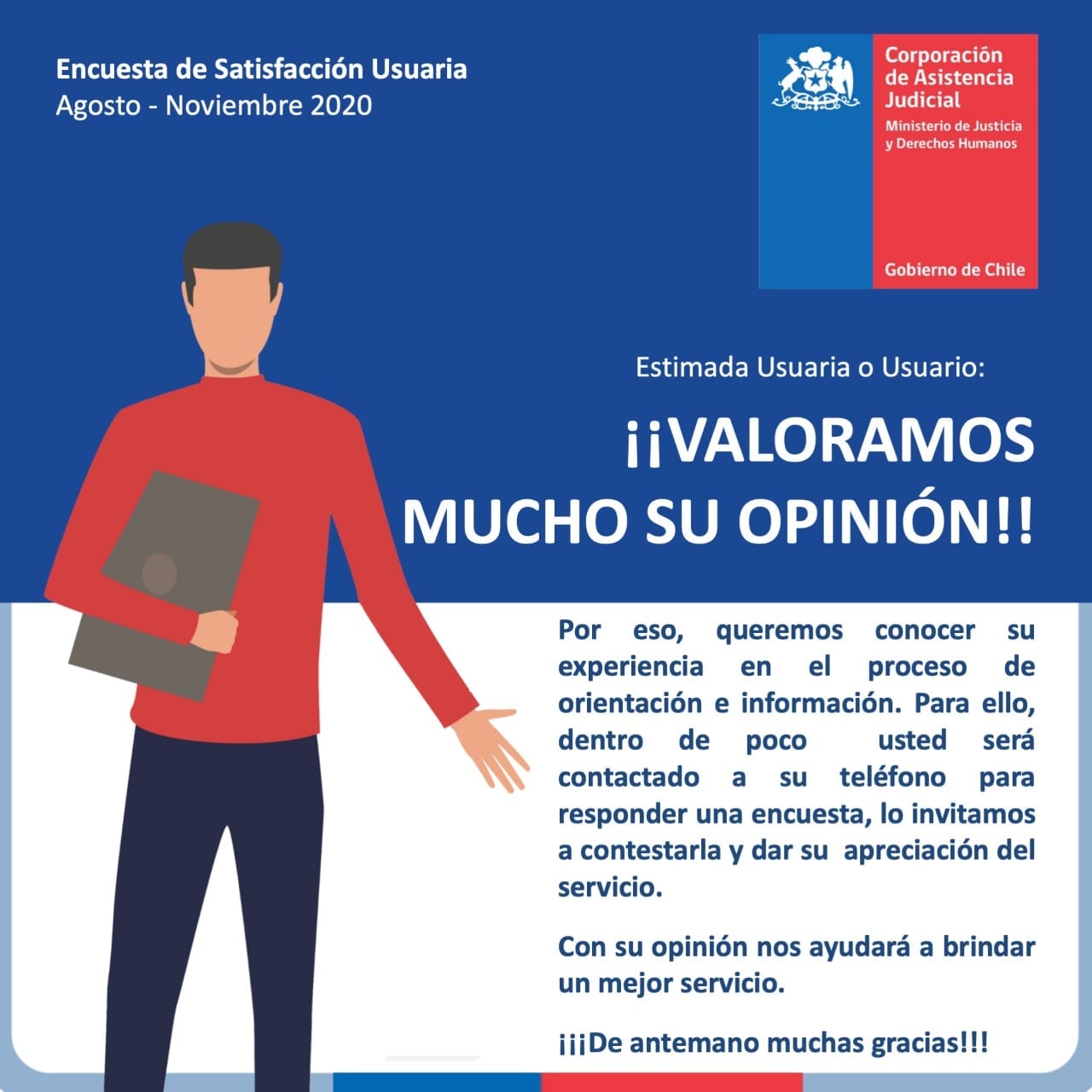 "Encuesta de Satisfacción Usuaria CAJ" Agosto - Noviembre 2020