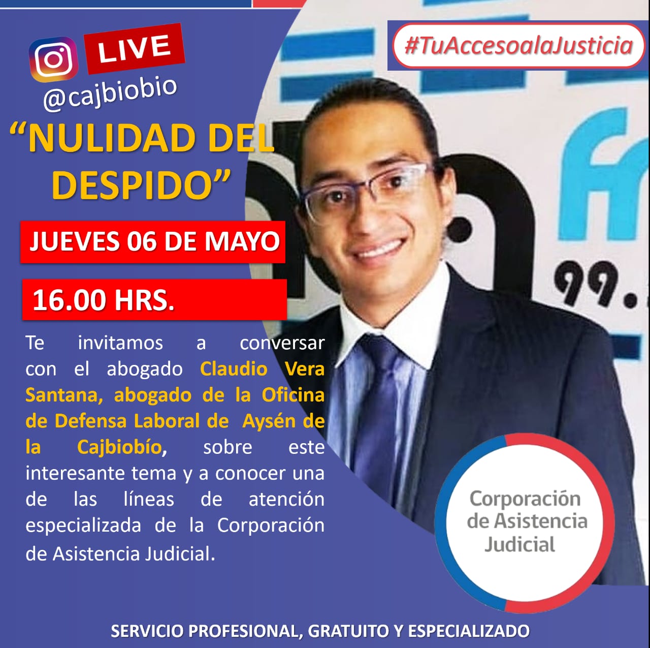 INSTAGRAM LIVE de la CAJBIOBIO con todo lo referente a la “Nulidad del Despido”
