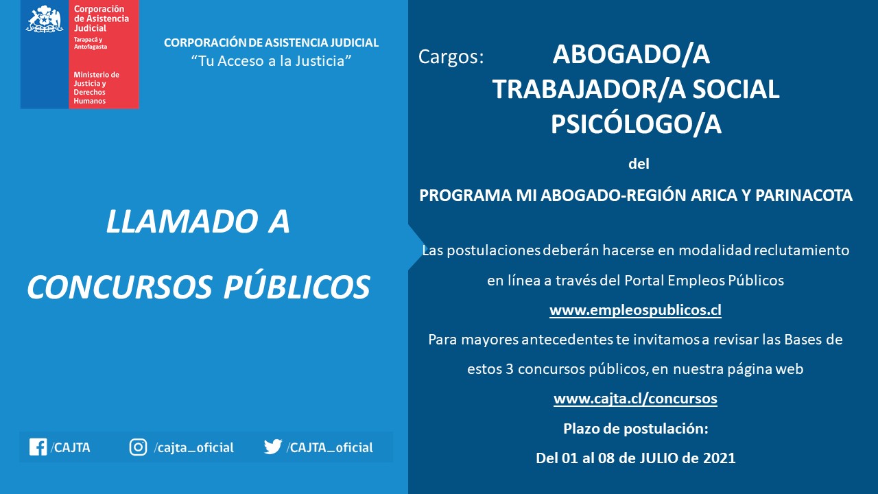 LLAMADO A CONCURSOS PÚBLICOS