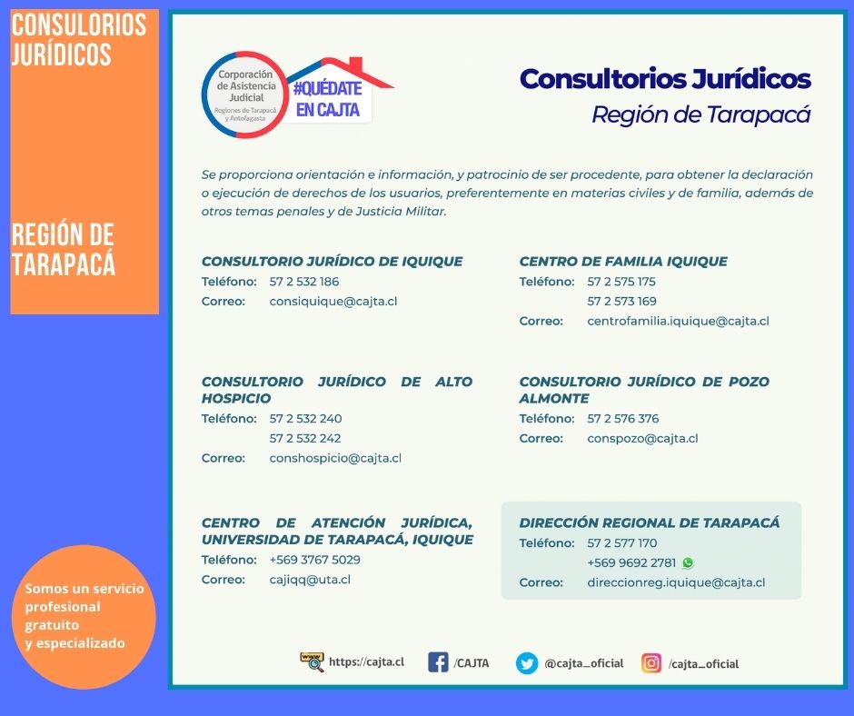 Consultorios Jurídicos de la Región de Tarapacá