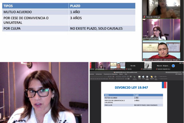 Consultorio Jurídico Arica imparte  por Zoom charla sobre divorcio