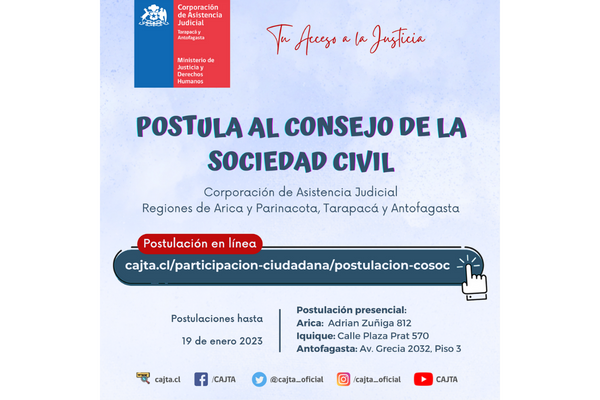 Invitamos a las organizaciones si fines de lucro ser parte del Consejo de la Sociedad Civil de la CAJTA