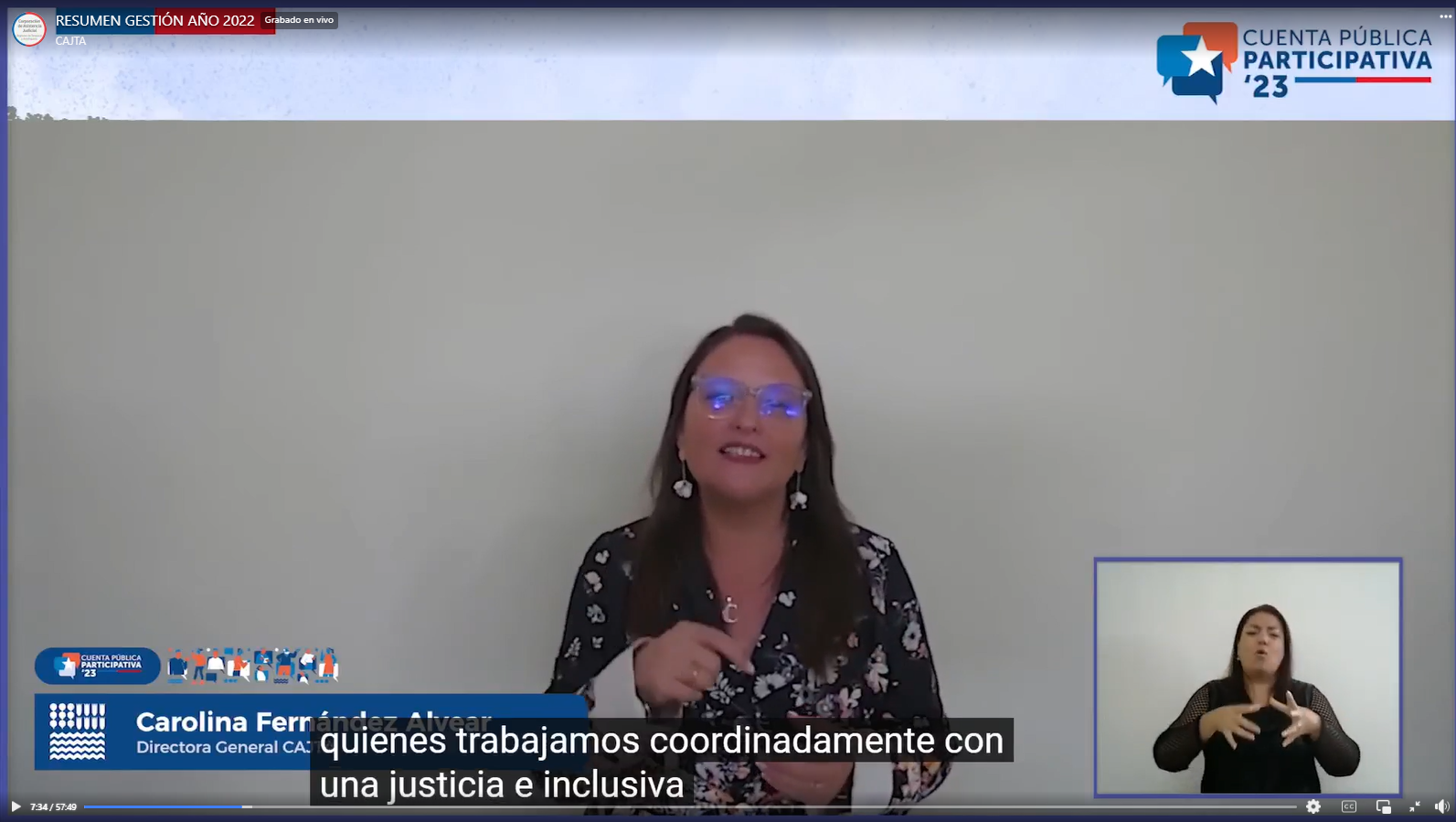 CUENTA PÚBLICA 2022 DE LA CORPORACIÓN DE ASISTENCIA JUDICIAL