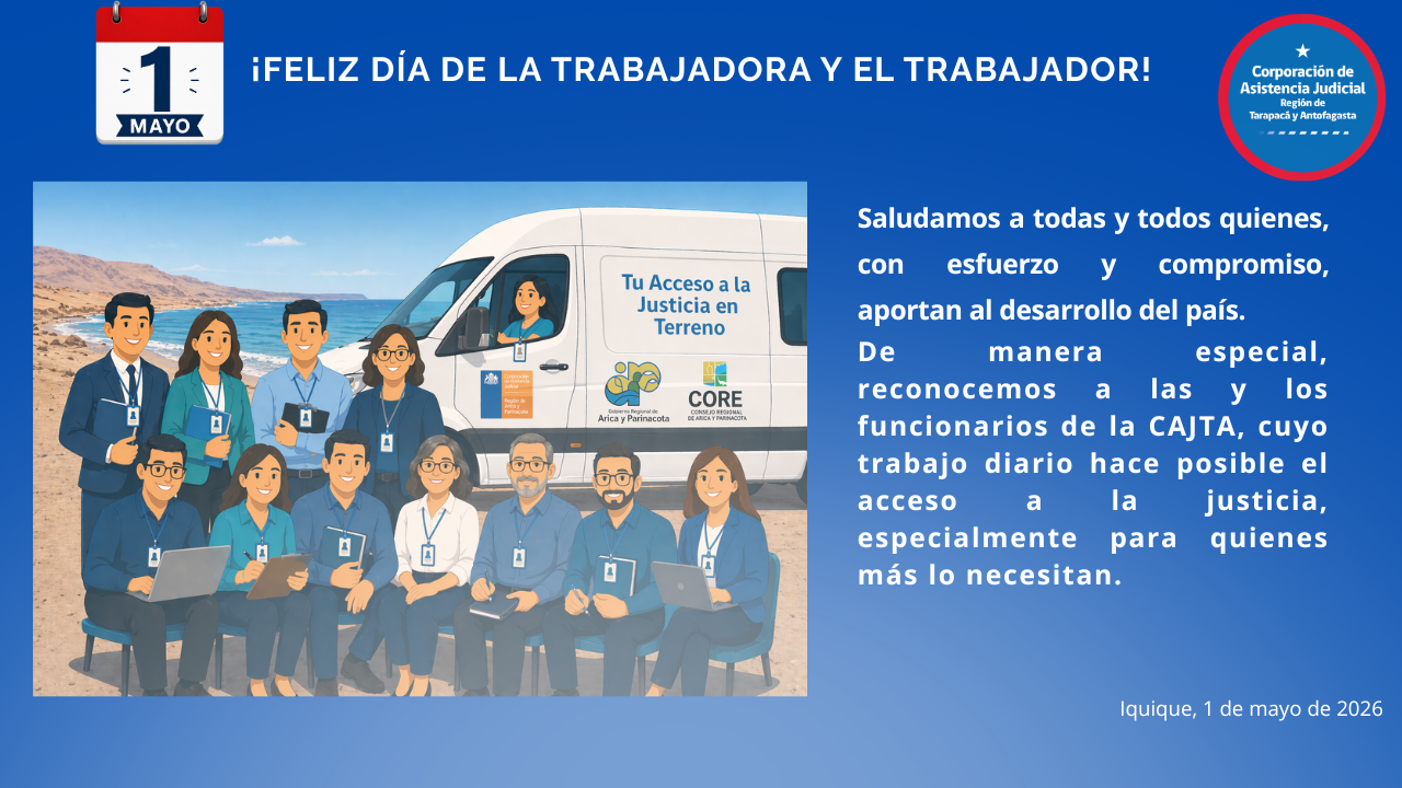 Hoy 1 de Mayo desde CAJTA enviamos un fraternal saludo en el Día de la Trabajadora y el Trabajador