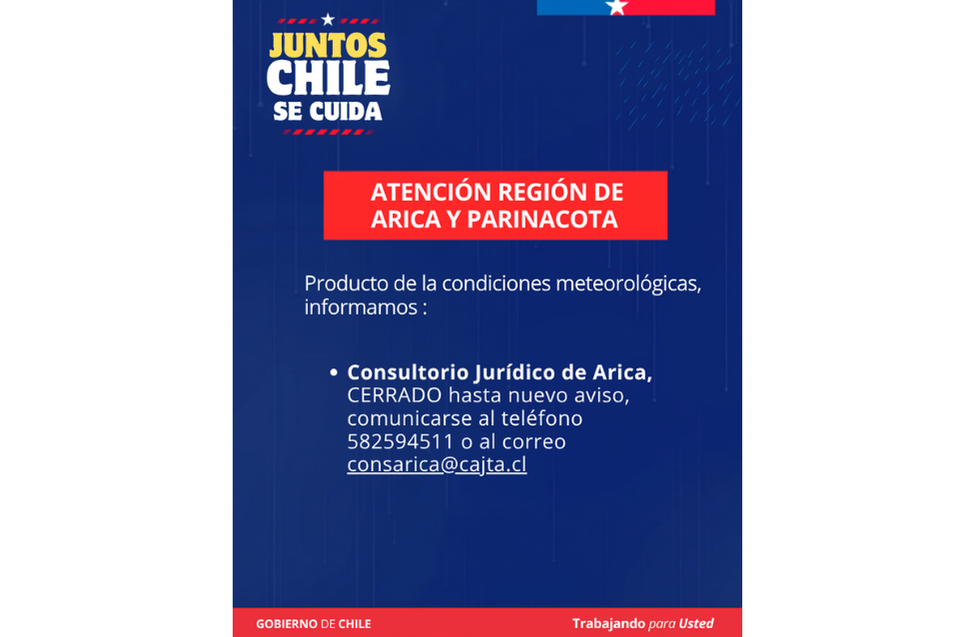 ATENCIÓN REGIÓN DE ARICA Y PARINACOTA