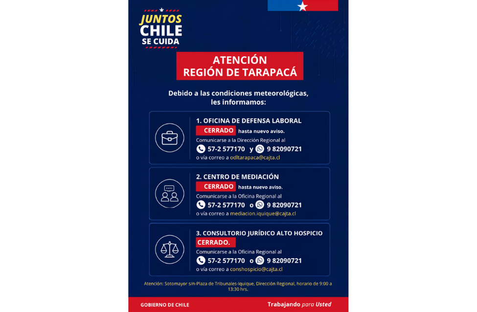 ATENCIÓN REGIÓN DE TARAPACÁ