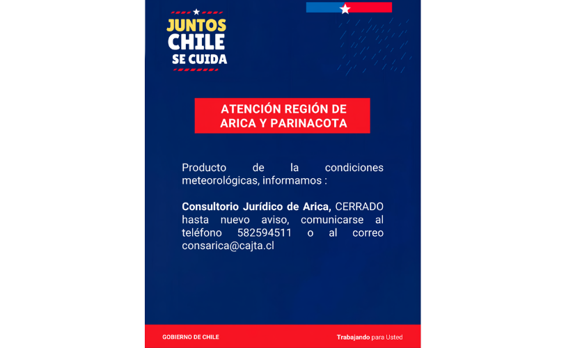 ATENCIÓN REGIÓN DE ARICA Y PARINACOTA: INFORMACIÓN ACTUALIZADA